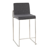 Fuji - Contemporary High Back Counter Stool, Functional Design - Furniture Home Direct