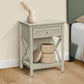 Accent End Table, 2 Tier, Storage Drawer, Transitional Style - Furniture Home Direct