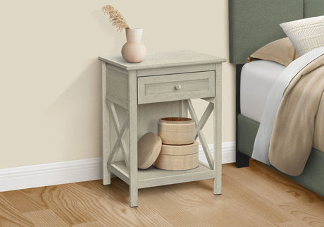 Accent End Table, 2 Tier, Storage Drawer, Transitional Style - Furniture Home Direct