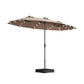 Double- Sided Outdoor Market Umbrella With Lights And Base - Furniture Home Direct