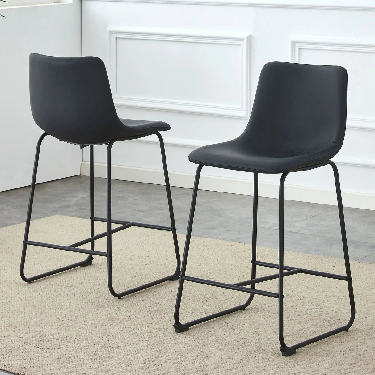 Retro Bar Chairs, Comfortable Stools (Set of 2) - Furniture Home Direct
