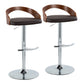 Grotto - Contemporary Adjustable Barstool & Swivel With Rounded T Footrest (Set of 2) - Furniture Home Direct