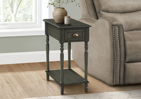 Accent Side Table, 2 Tier, Storage Drawer, Stylish Traditional Design - Furniture Home Direct