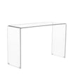 Elegant Transparent Tempered Glass Console Table With Rounded Edges, Modern Sofa Table - Clear - Furniture Home Direct