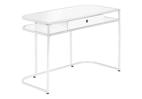 Computer Desk For Home Office, Laptop, Storage Drawers, Contemporary And Modern - White - Furniture Home Direct