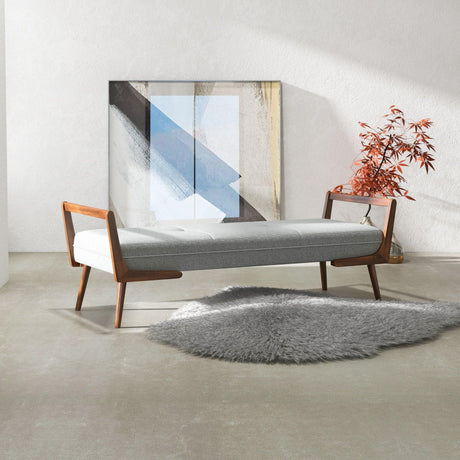 Cora - Mid-Century Modern Gray Bench - Gray - Furniture Home Direct