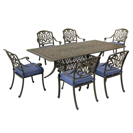 Rectangular Long Dining Set With Sunbrella Cushions - Furniture Home Direct