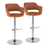 Margarite - Contemporary Ajustable Barstool With Swivel With Rounded T Footrest (Set of 2) - Furniture Home Direct