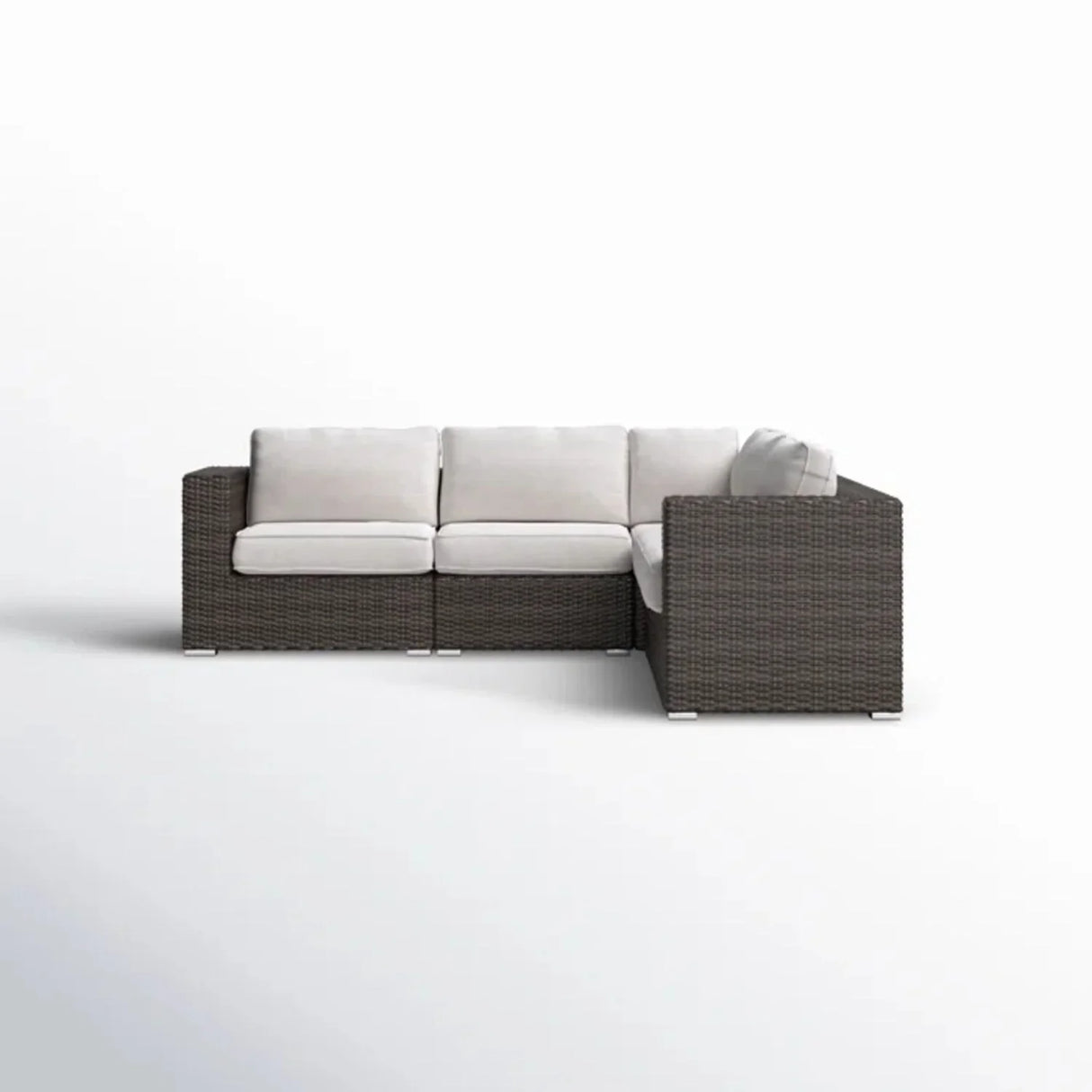 Luxurious Wicker Patio Sectional With Weather Resistant Sunbrella Cushions - Furniture Home Direct
