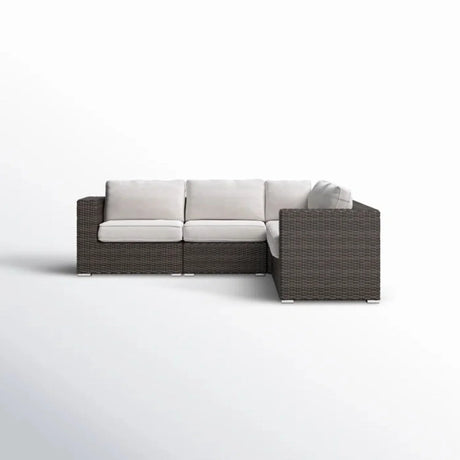 Luxurious Wicker Patio Sectional With Weather Resistant Sunbrella Cushions - Furniture Home Direct