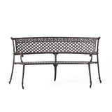 Sector - Bench With Curved Design And Diamond Cross Seat - Copper