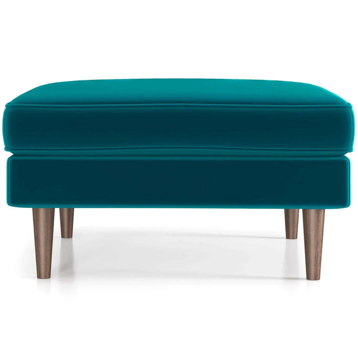 Amber - Square Upholstered Ottoman Linen - Furniture Home Direct