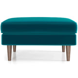 Amber - Square Upholstered Ottoman Linen - Furniture Home Direct
