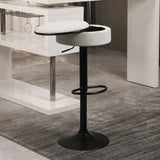 Counter Stool Round Linen Upholstered Seat Off White - Furniture Home Direct