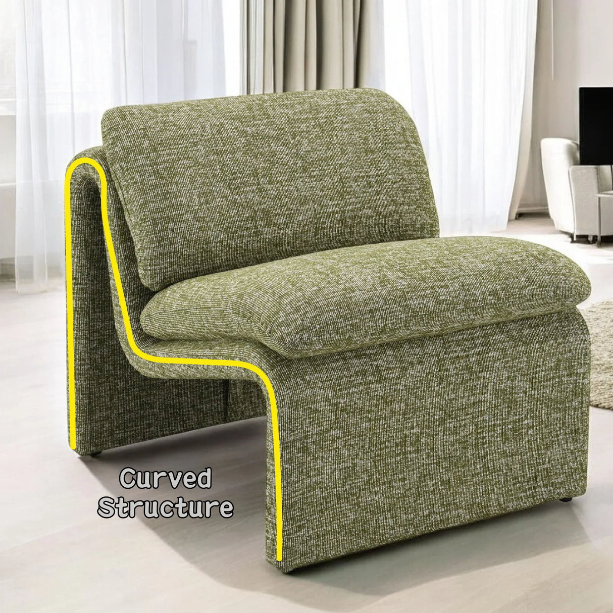 Jaeda - Innovative Elegance Accent Chair In Curved Shape - Furniture Home Direct