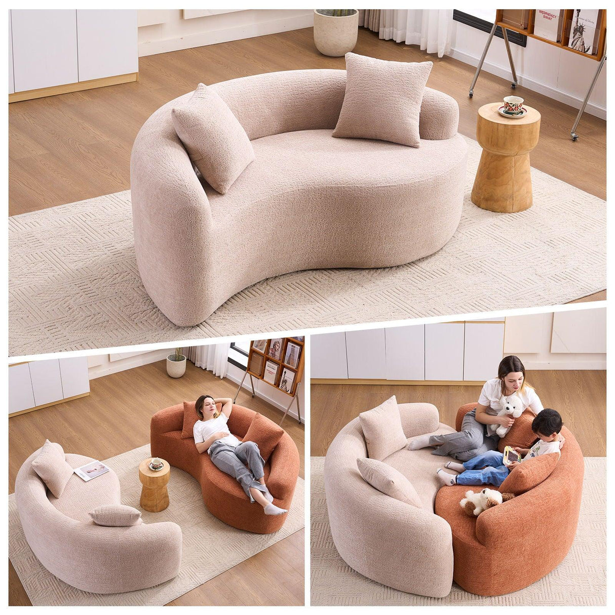 Tai Chi - Curved Dual Depth Loveseat - Furniture Home Direct