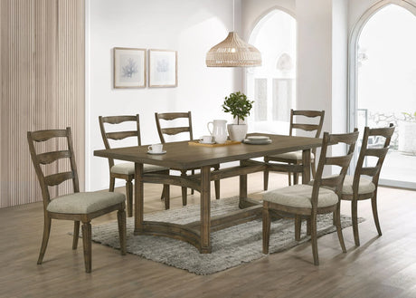 Parfield - 7 Pieces Dining Room Set - Light Brown / Oak - Furniture Home Direct