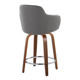 Boyne - Contemporary Fixed Height Counter Stool With Swivel With Round Footrest (Set of 2) - Furniture Home Direct