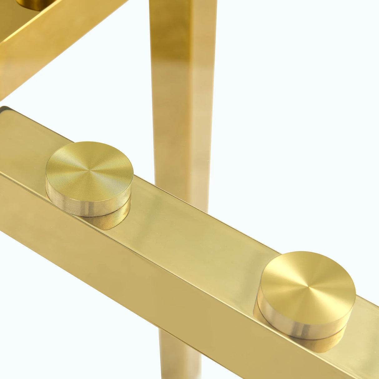 Dining Table Round Glass Top With Metal Base Finish Gold - Furniture Home Direct