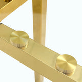 Dining Table Round Glass Top With Metal Base Finish Gold - Furniture Home Direct