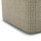 Zelma - Square Woven Outdoor / Indoor Pouf - Cream / Natural - Furniture Home Direct