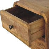 Mini Curve Floating Bedside - Oak - Furniture Home Direct