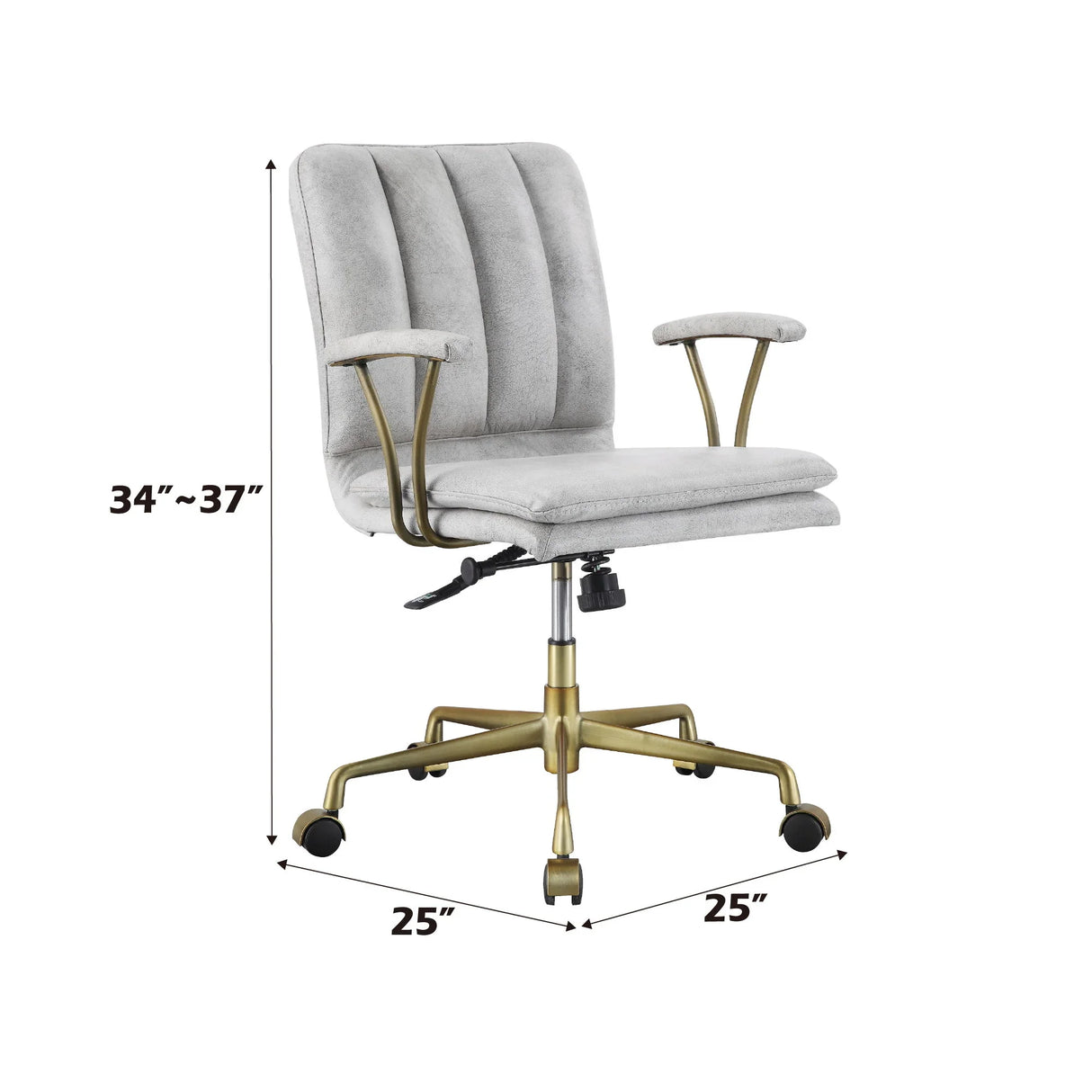 Damir - Vintage Top Grain Leather Office Chair - Antique White / Vintage - Furniture Home Direct