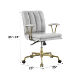 Damir - Vintage Top Grain Leather Office Chair - Antique White / Vintage - Furniture Home Direct