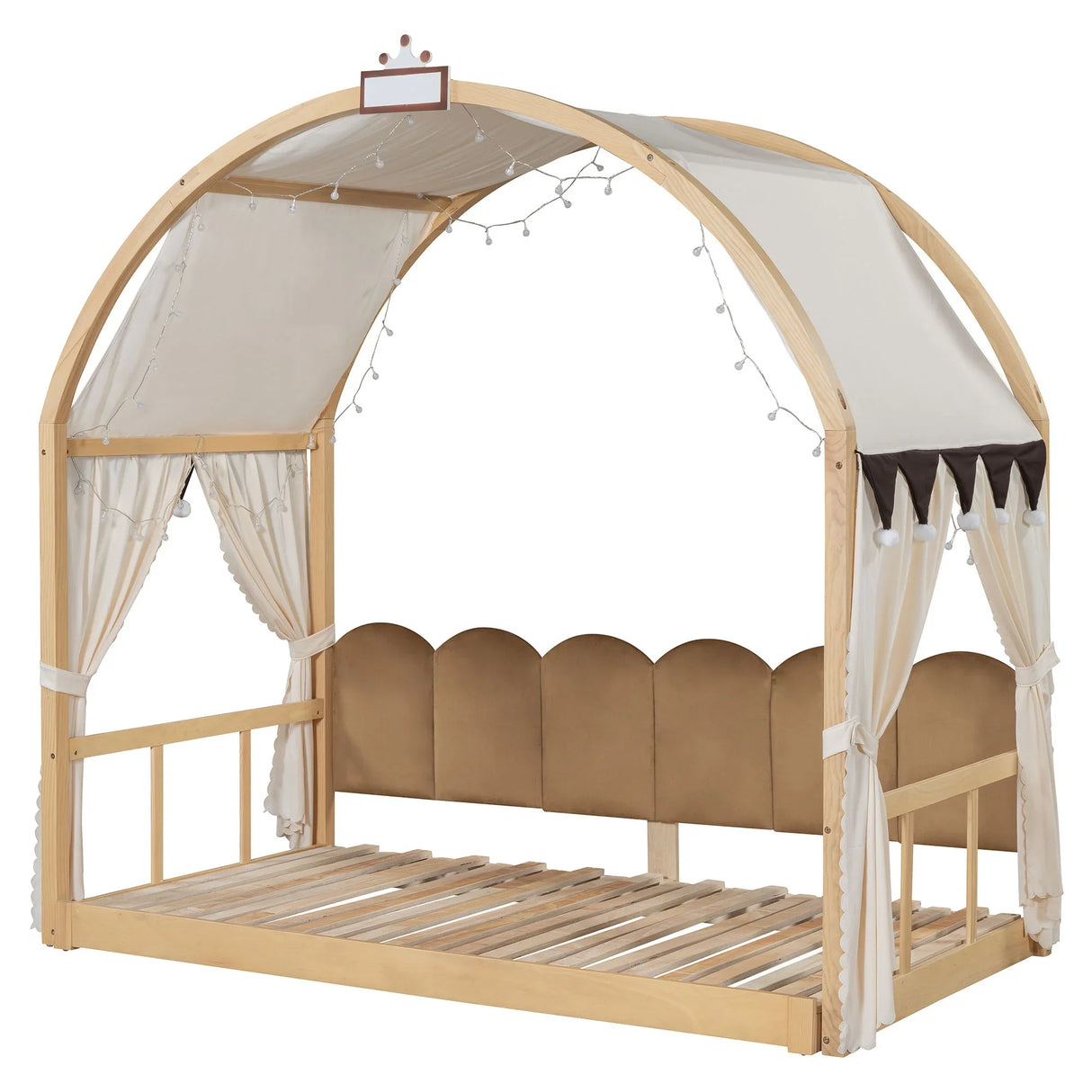 Extended Bed With Arched Roof And Trundle - Furniture Home Direct