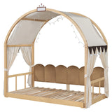 Extended Bed With Arched Roof And Trundle - Furniture Home Direct