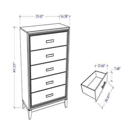 Almera - Glitter Chest - White - Furniture Home Direct