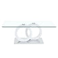 Contemporary Style Glass Top Coffee Table - Furniture Home Direct