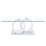 Contemporary Style Glass Top Coffee Table - Furniture Home Direct