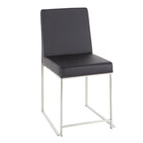 Fuji - High Back Contemporary Dining Set, Glass 5 Piece - Furniture Home Direct