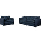 Modern Upholstered Chenille Loveseat And Armchair Set With Pillows - Furniture Home Direct