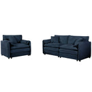 Modern Upholstered Chenille Loveseat And Armchair Set With Pillows - Furniture Home Direct
