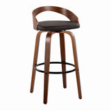 Grotto - Mid Century Modern Fixed Height Barstool & Swivel With Round Footrest (Set of 2) - Furniture Home Direct