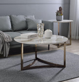 Aziz - Sintered Stone Top Round Coffee Table - Furniture Home Direct