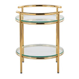 Rhonda - Contemporary / Glam Side Table - Gold / Clear - Furniture Home Direct