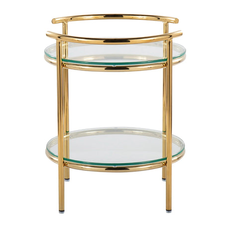 Rhonda - Contemporary / Glam Side Table - Gold / Clear - Furniture Home Direct