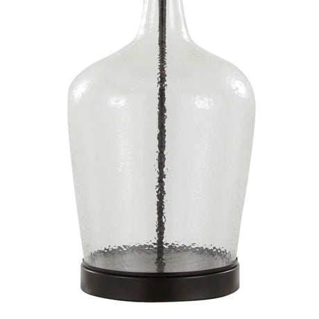 Botella - Contemporary Table Lamp Built In USB Port (Set of 2) - Clear / Oil Bronze / Natural - Furniture Home Direct