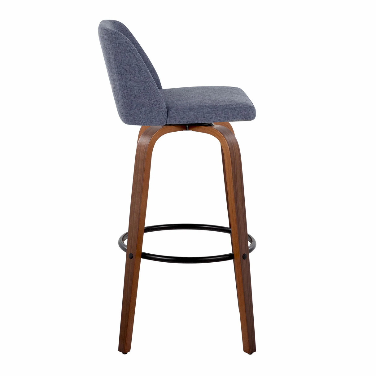 Toriano - Mid Century Modern Fixed Height Barstool Swivel And Round Footrest (Set of 2) - Furniture Home Direct