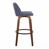 Toriano - Mid Century Modern Fixed Height Barstool Swivel And Round Footrest (Set of 2) - Furniture Home Direct