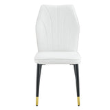 Dining Chairs Set of 4 Modern PU Upholstered Sleek White - Furniture Home Direct