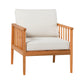 Contemporary Cushioned Eucalyptus Wood Patio Accent Chair - Furniture Home Direct