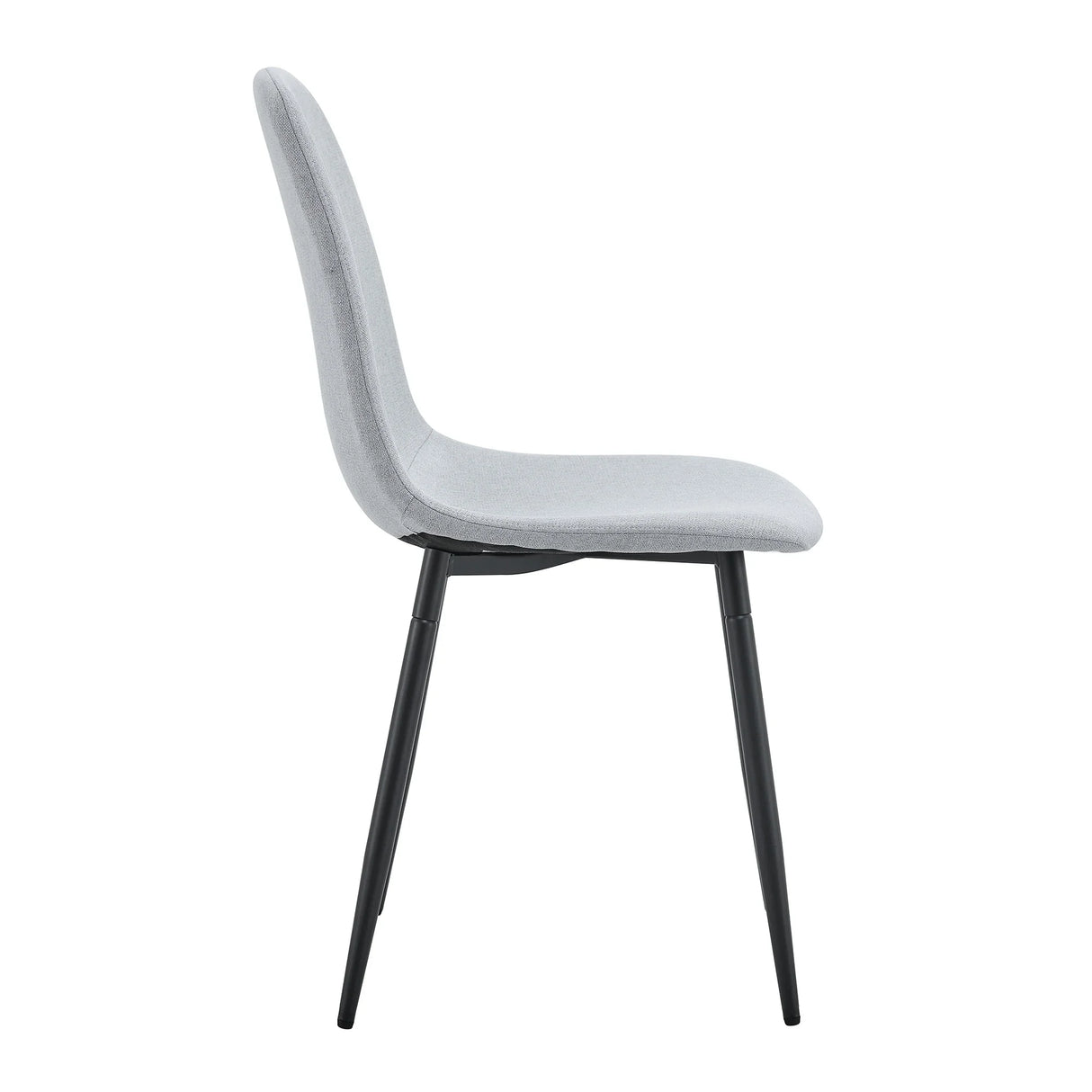 Dining Chairs Set Linen Cotton Upholstery Light Gray - Furniture Home Direct