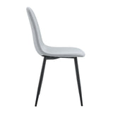Dining Chairs Set Linen Cotton Upholstery Light Gray - Furniture Home Direct