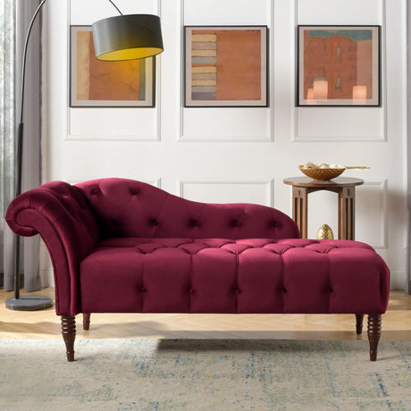 Samuel - Tufted Roll Arm Chaise Lounge - Furniture Home Direct