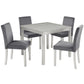 5 Pieces Wooden Dining Table Set, Square Table And 4 Upholstered Chairs - Furniture Home Direct