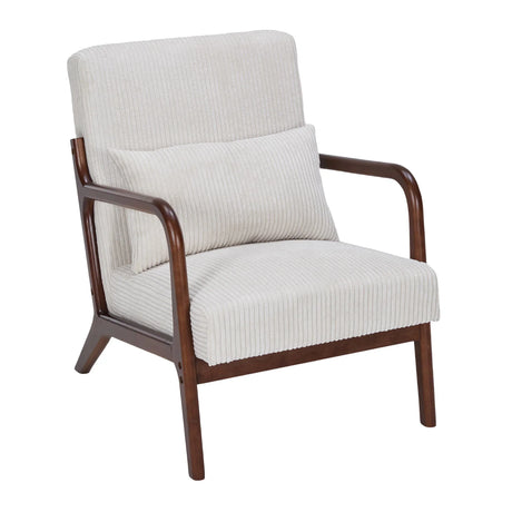 Accent Chair With Pillow And Wood Frame - Furniture Home Direct